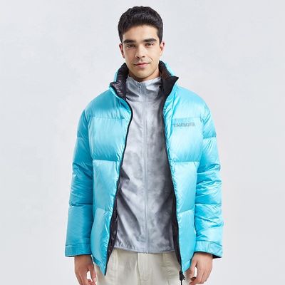 Hinunter Winter-Puffer-Jacken-Männer im Freien versah Kleidungs-Kurzschluss 2 Polyester 100% mit Seiten