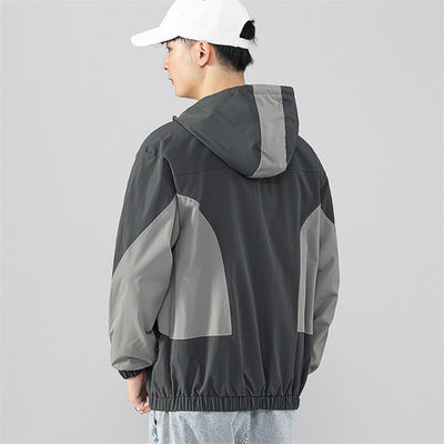 Lose gewöhnliche Stellen-Jugend-mit Kapuze Grey Jacket Waterproof Windbreaker For-Männer