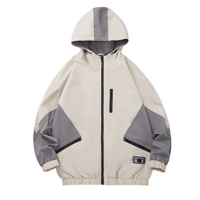 Lose gewöhnliche Stellen-Jugend-mit Kapuze Grey Jacket Waterproof Windbreaker For-Männer