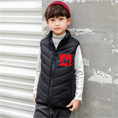 Wasserdichte Kinder erhitzten Jacken-Westen-Windjacke-Schwarz-Puffer