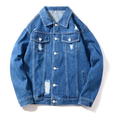 Zufällige Reitenjacke Polyester-Baumwollstickerei-Denim-Jacken Streetwear