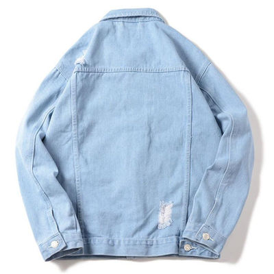 Zufällige Reitenjacke Polyester-Baumwollstickerei-Denim-Jacken Streetwear