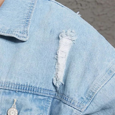 Zufällige Reitenjacke Polyester-Baumwollstickerei-Denim-Jacken Streetwear
