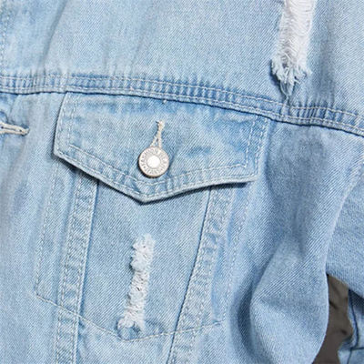 Zufällige Reitenjacke Polyester-Baumwollstickerei-Denim-Jacken Streetwear
