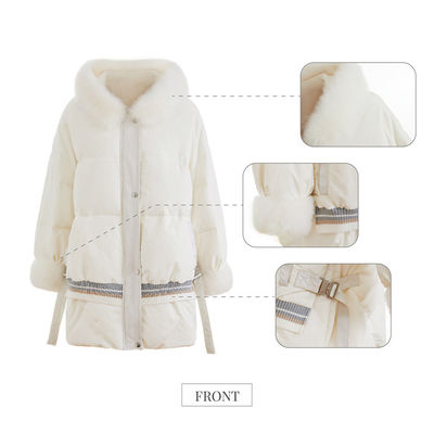 Woolen Leichtgewichtler hinunter Jacken-Creme-Knie-glatte starke Abstieg-Mantel-Patrouille hinunter Jacke