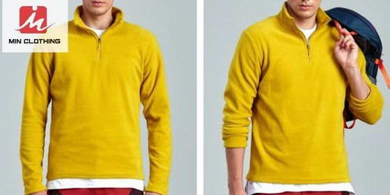 Zufällige laufende wasserdichte Breathable Jacken tragen Vlies-Jacken-halbes Zip-Polyester zur Schau