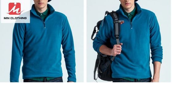 Zufällige laufende wasserdichte Breathable Jacken tragen Vlies-Jacken-halbes Zip-Polyester zur Schau