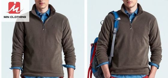 Zufällige laufende wasserdichte Breathable Jacken tragen Vlies-Jacken-halbes Zip-Polyester zur Schau