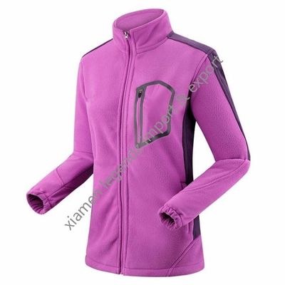 Klassische Mountainnering-Sport-Winter-Jacke für Frauen machen oben Polyester-starke Vlies-Jacke Reißverschluss zu
