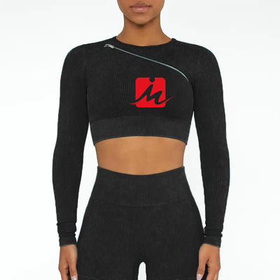 Damen 5-teiliger Sport-BH und Leggings, nahtlos, gerippt, Fitness-Sets, Sportbekleidung